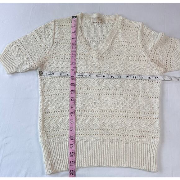 It's Pure Gould Vintage Women's Eyelet Short Sleeve Sweater Women's size Small - Picture 5 of 5